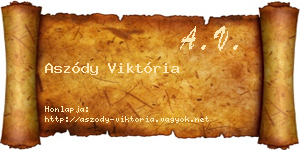 Aszódy Viktória névjegykártya